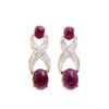 Image 1 : Plated 18KT Yellow Gold 5.02ctw Ruby and Diamond Earrings