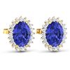 Image 4 : 14KT Yellow Gold 2.18ctw Tanzanite and Diamond Earrings