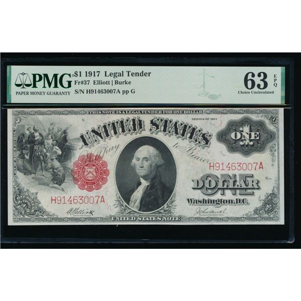 1917 $1 Legal Tender Note PMG 63EPQ