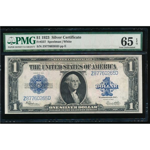 1923 $1 Silver Certificate PMG 65EPQ