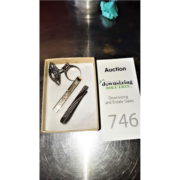 Sterling Silver Rings & Tie Pins Cat A