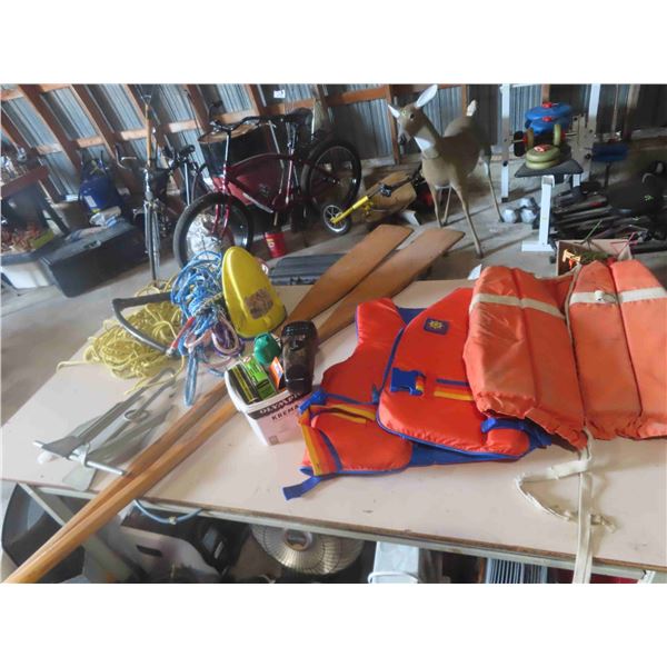 Life Jackets, Paddles, Water Ski Rope, Anchor