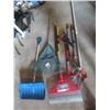 Image 1 : 2 Rakes, Shovel, 8' Branch Cutter, Weed Puller
