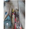 Image 4 : 2 Rakes, Shovel, 8' Branch Cutter, Weed Puller