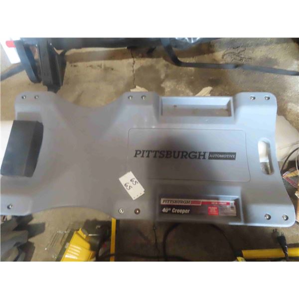 Pittsburgh 40'' Creeper, Halogen Light on Stand