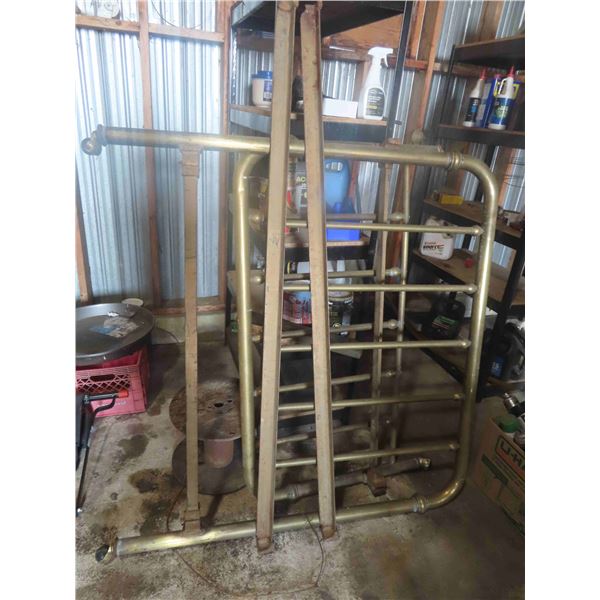 Antique Brass Bed 54'' Wide with Rails