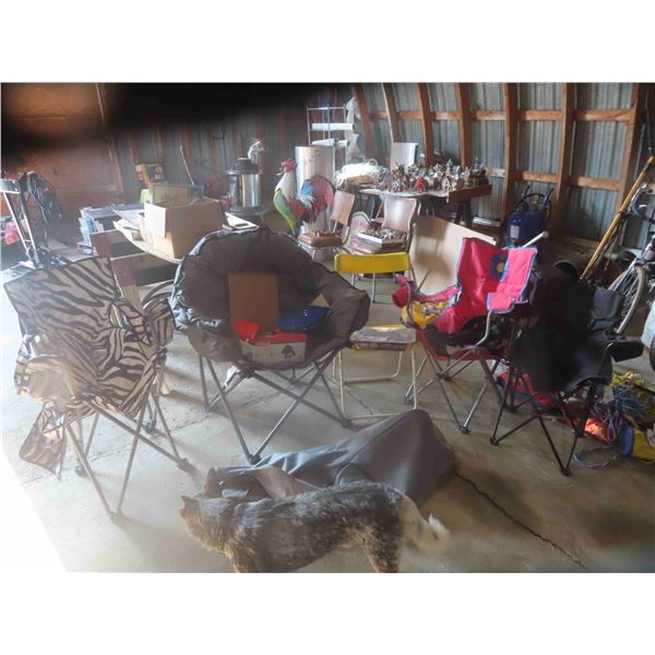 5 Folding Chairs, 12 Piece Coleman Enamel