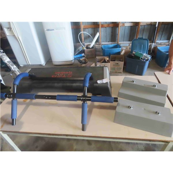 Door Pull Up Bar, Reebok Stepper with Risers