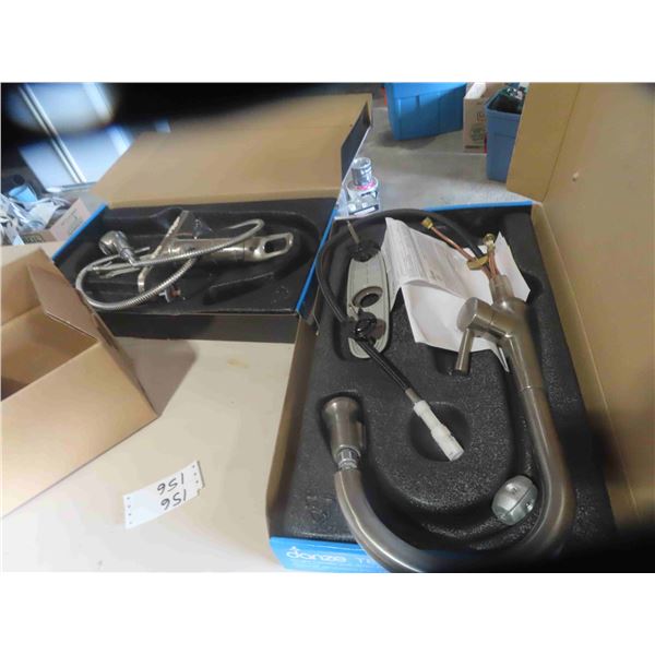 2 Used Kitchen Faucets, 5 Shark Bite Fittings Stainless