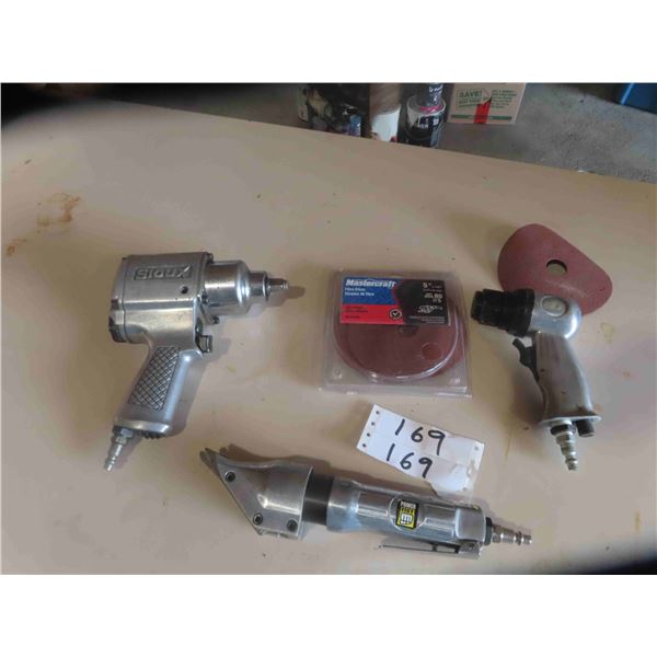 3 Air Tools ; Sioux 1/2'' Impact, Air Nibbler, 