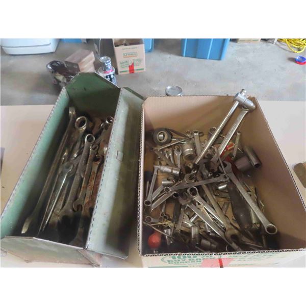 Quantity of Wrenches in Old Metal Tool Box