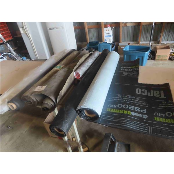 Rolls of Poly and Roofing Paper