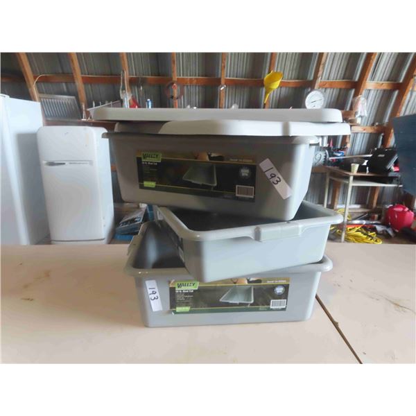 (3) Valley Sportsman 50LBS Meat Tubs