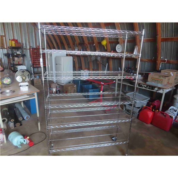 Stainless Bakers Rack on Wheels 76'' x 47'' x 17 1/2'' 