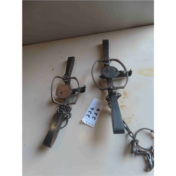 2 Leg Traps Victor #3 + Haley and Norton #4 - Welded