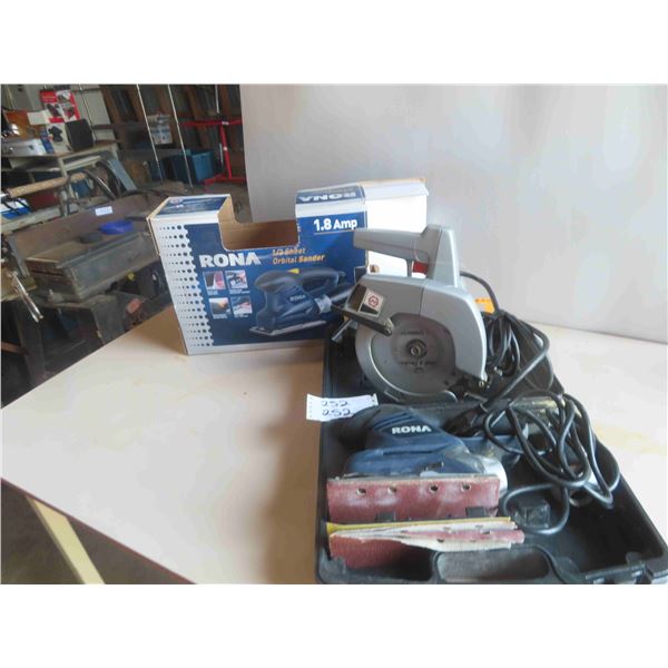 Rona 1/3 Sheet Orbital Sander with Case , Black 