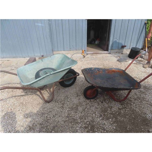2 Wheel Barrels - 1 Poly, 1 Steel