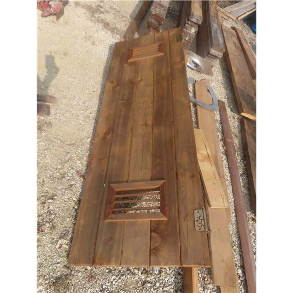Solid Cedar Door 24'' x 72'' with Hinges and 
