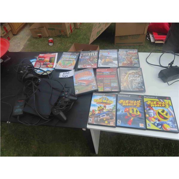 Playstation 2 with Controls, Power Source, 10 