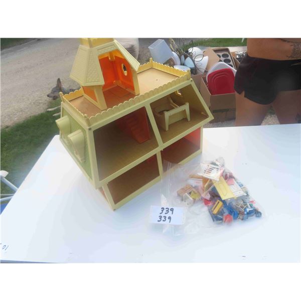 Vintage Doll House with Accessories