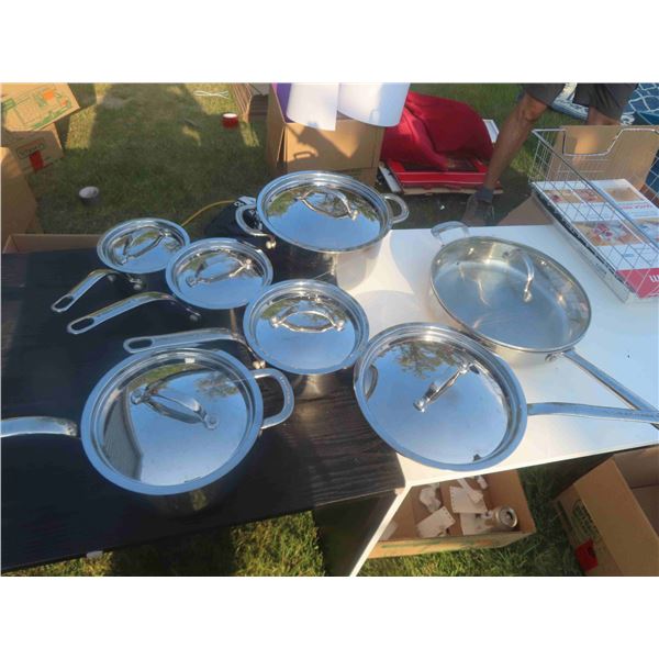 7 Lagostina Frying Pans + Pots 