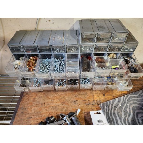 Small Organizer 22.5'' x 12'' x 5'' Full of Screws and Nails 