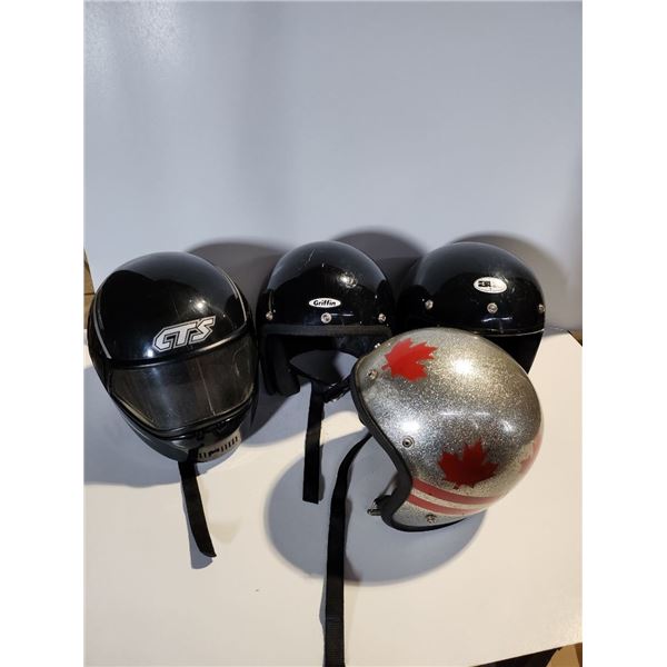 4 Helmets - Unknown Sizes 