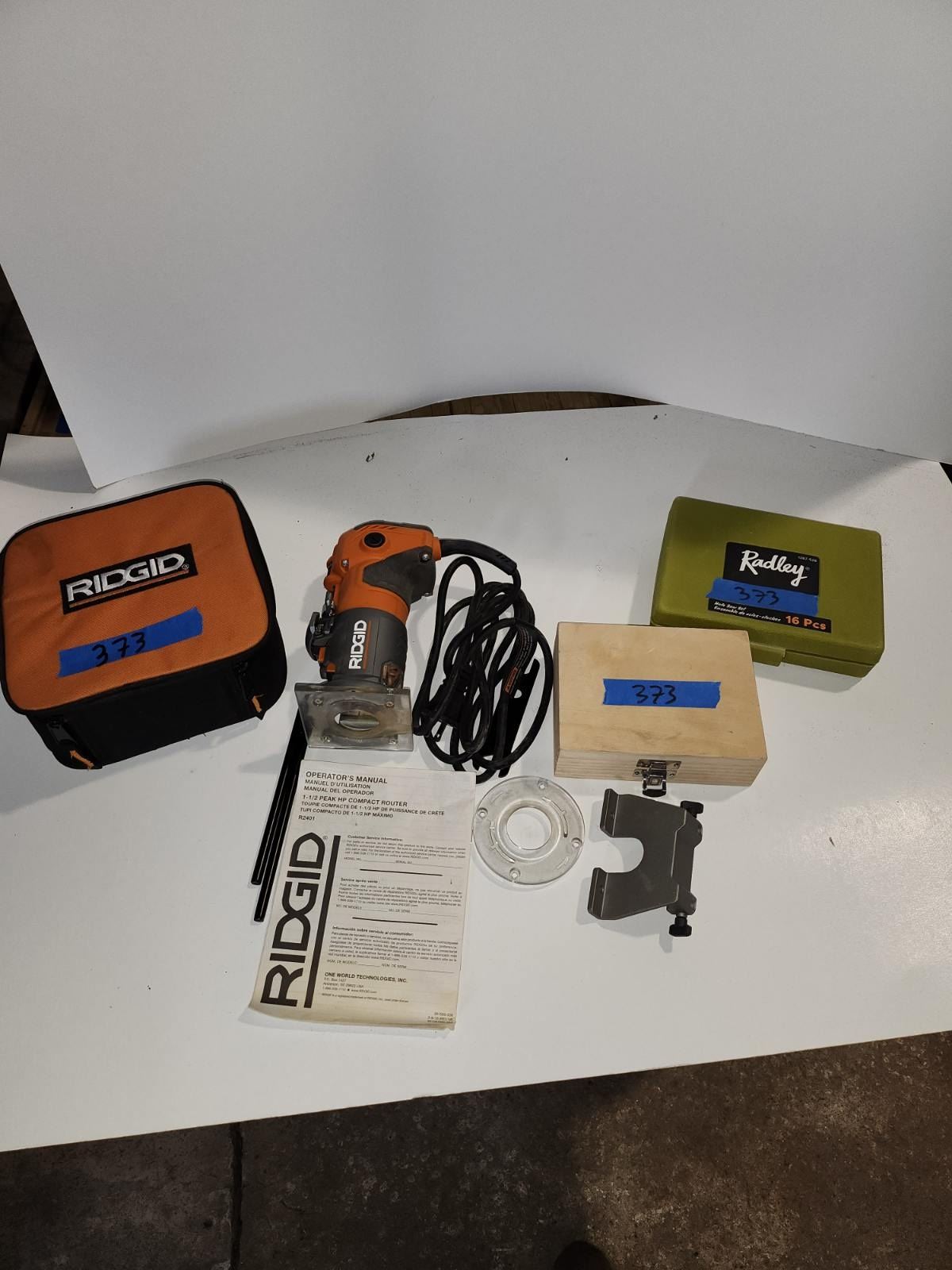 Rigid Hand Router 1/4'' 1 - 1/2 HP Variable Speed - McSherry Auction ...