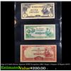 Image 1 : Page of 3 1940's Burma Japanese WWII Occupation (JIM) 1 Rupee, 5 Rupees, 10 Rupees AU/CU