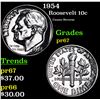 Image 1 : Proof 1954 Roosevelt Dime 10c Grades GEM++ Proof