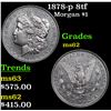 Image 1 : 1878-p 8tf Morgan Dollar $1 Grades Select Unc