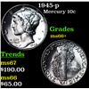 Image 1 : 1945-p Mercury Dime 10c Grades GEM++ Unc