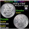 Image 1 : ***Auction Highlight*** 1878-p 7/8tf Morgan Dollar $1 Graded Select+ Unc BY USCG (fc)