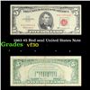 Image 1 : 1963 $5 Red seal United States Note Grades vf++
