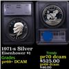 Image 1 : Proof 1971-s Silver Eisenhower Dollar $1 Graded ms69+ dmpl By SEGS