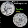 Image 1 : 1951-d Washington Quarter 25c Grades Choice Unc