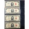 Image 2 : Page Of 4x US Notes 1953 $2, 1963A $2, 1953 $5, 1963 $5 VF/XF
