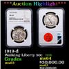 Image 1 : ***Auction Highlight*** NGC 1919-d Walking Liberty Half Dollar 50c Graded ms63 By NGC (fc)