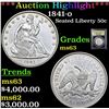 Image 1 : ***Auction Highlight*** 1841-o Seated Half Dollar 50c Grades Select Unc By USCG (fc)
