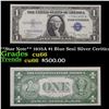 Image 1 : **Star Note** 1935A $1 Blue Seal Silver Ceriticate Grades Gem+ CU