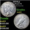 Image 1 : 1934-p Peace Dollar $1 Grades Select Unc