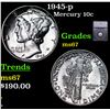 Image 1 : 1945-p Mercury Dime 10c Graded ms67 By SEGS