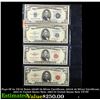 Image 1 : Page Of 4x US $5 Notes 1934D $5 Silver Certificate, 1953A $5 Silver Certificate, 1953 $5 United Stat
