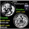 Image 1 : Proof 1955 Washington Quarter 25c Graded pr67+ cam By SEGS