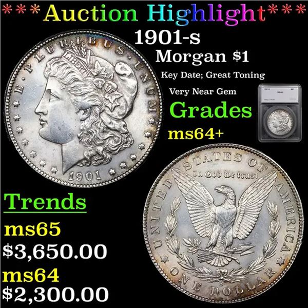 ***Auction Highlight*** 1901-s Morgan Dollar $1 Graded ms64+ By SEGS (fc)