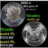 Image 1 : 1881-s Morgan Dollar $1 Grades Select Unc+ PL