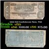 Image 1 : 1864 $10 Confederate Note, T68 Grades vf+