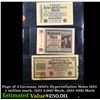 Image 1 : Page of 3 Germany 1920's Hyperinflation Notes 1923 1 million mark, 1922 5,000 Mark, 1923 1000 Mark