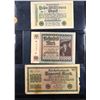 Image 2 : Page of 3 Germany 1920's Hyperinflation Notes 1923 1 million mark, 1922 5,000 Mark, 1923 1000 Mark