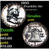 Image 1 : Proof 1955 Franklin Half Dollar 50c Grades GEM+ Proof
